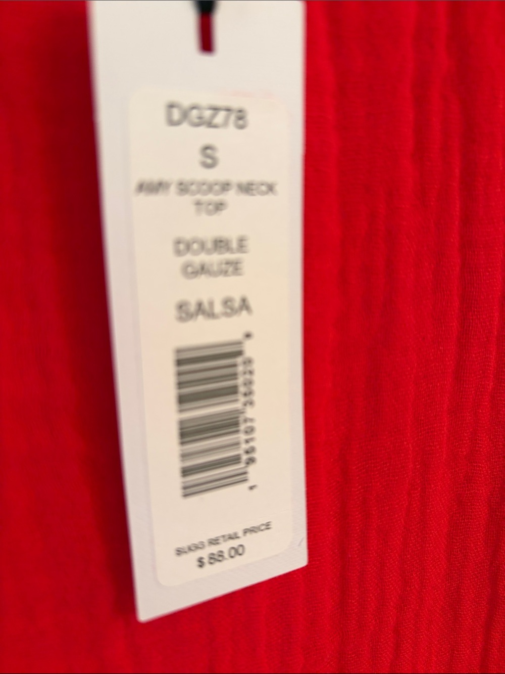Michael Stars Red Short Sleeve Cotton Gauze Top - Picture 3 of 5